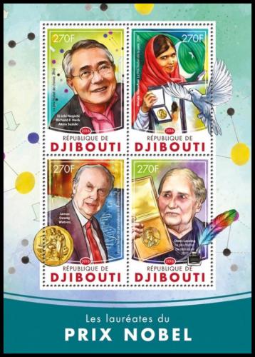 Poštové známky Džibutsko 2016 Nositelé Nobelovy ceny Mi# 984-87 Kat 12€