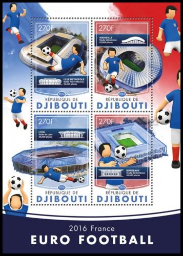 Poštové známky Džibutsko 2016 ME ve futbale Mi# 999-1002 Kat 12€