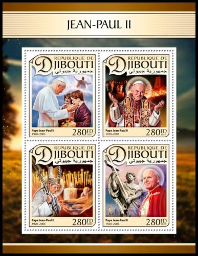 Poštové známky Džibutsko 2017 Papež Jan Pavel II. Mi# 1538-41 Kat 11€