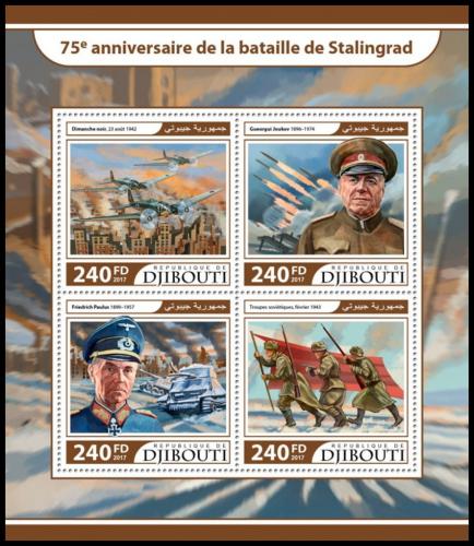 Poštové známky Džibutsko 2017 Bitka u Stalingradu Mi# 1578-81 Kat 10€