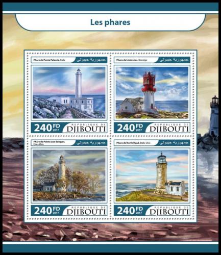 Poštové známky Džibutsko 2017 Majáky Mi# 1583-86 Kat 10€