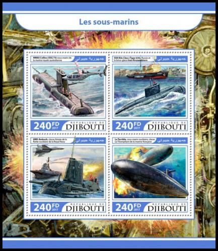 Poštové známky Džibutsko 2017 Ponorky Mi# 1593-96 Kat 10€