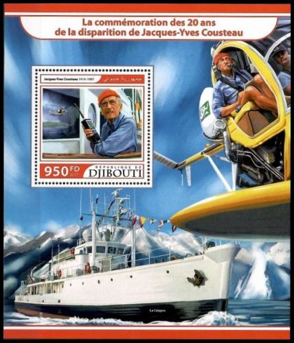 Poštová známka Džibutsko 2017 Jacques-Yves Cousteau Mi# Block 688 Kat 10€