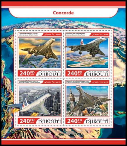 Poštové známky Džibutsko 2017 Concorde Mi# 1618-21 Kat 10€