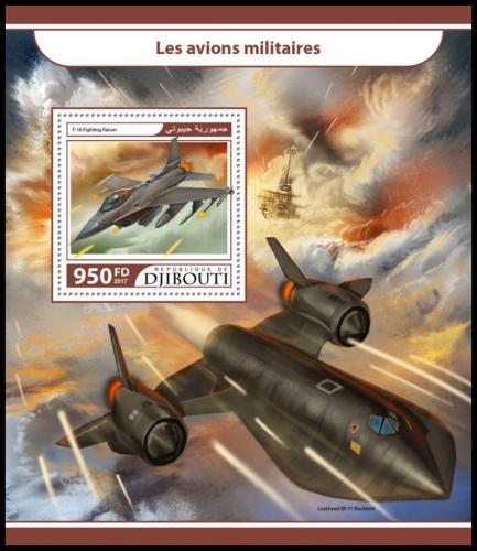 Poštová známka Džibutsko 2017 Vojenská letadla Mi# Block 713 Kat 10€
