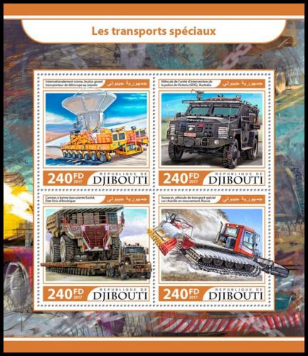 Poštové známky Džibutsko 2017 Speciální doprava Mi# 1658-61 Kat 10€