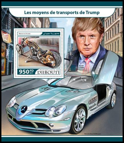 Poštová známka Džibutsko 2017 Prezident Donald Trump Mi# Block 758 Kat 10€