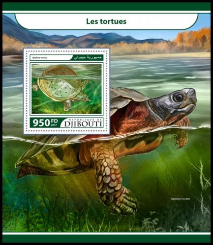 Poštovní známka Džibutsko 2017 Želvy Mi# Block 774 Kat 10€