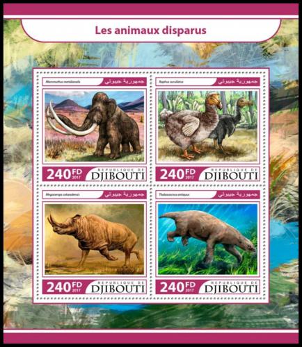 Poštovní známky Džibutsko 2017 Vyhynulá fauna Mi# 1707-10 Kat 10€
