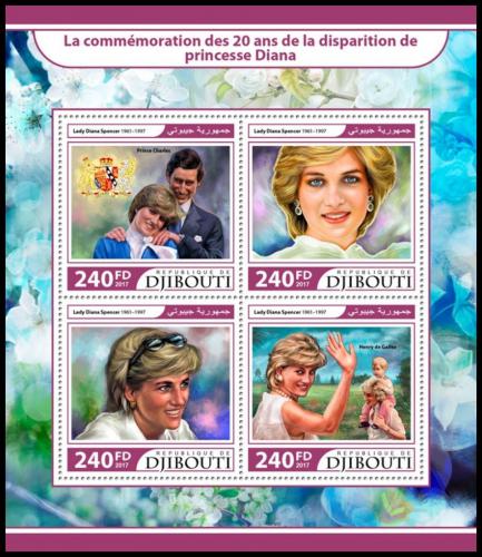 Poštovní známky Džibutsko 2017 Princezna Diana Mi# 1732-35 Kat 10€