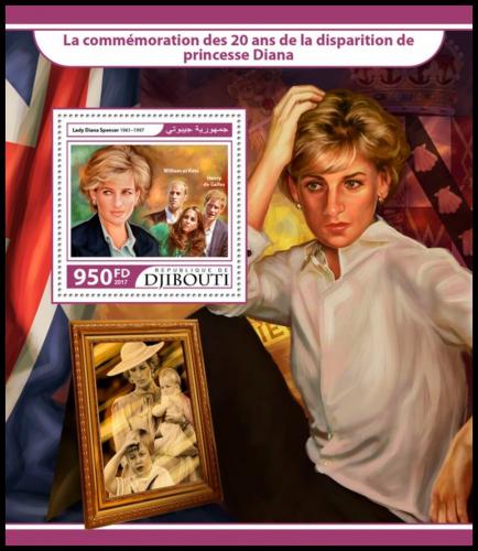 Poštovní známka Džibutsko 2017 Princezna Diana Mi# Block 809 Kat 10€