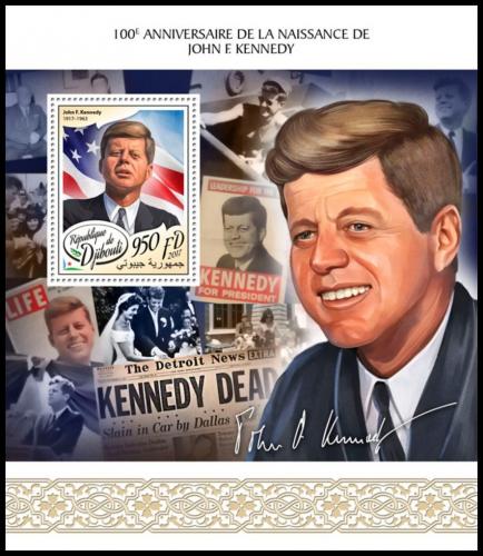 Potov znmka Dibutsko 2017 Prezident John F. Kennedy Mi# Block 897 Kat 10