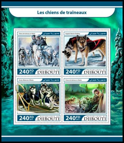Poštové známky Džibutsko 2017 Tažní psi Mi# 1568-71 Kat 10€
