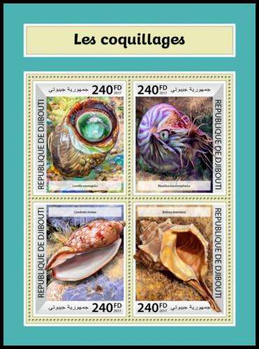 Poštové známky Džibutsko 2017 Mušle Mi# 1851-54 Kat 10€
