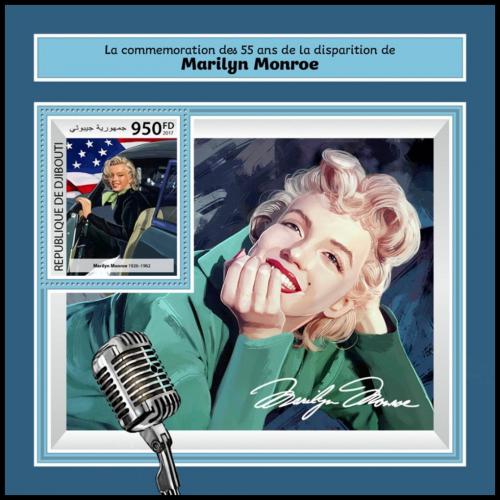 Poštová známka Džibutsko 2017 Marilyn Monroe Mi# Block 972 Kat 10€