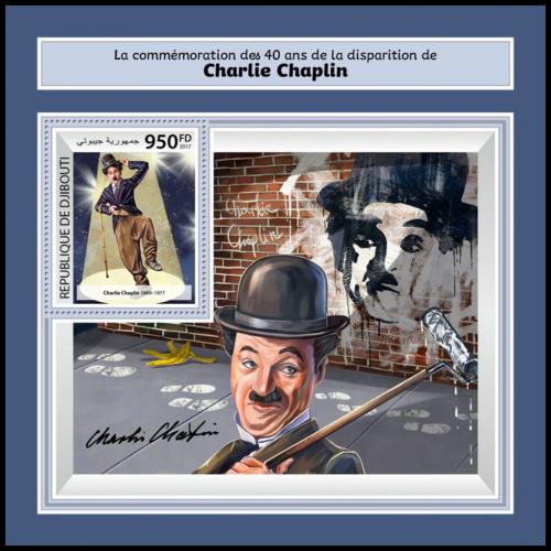 Poštová známka Džibutsko 2017 Charlie Chaplin Mi# Block 977 Kat 10€