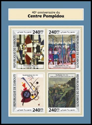Poštové známky Džibutsko 2017 Kulturní centrum Pompidou Mi# 1926-29 Kat 10€