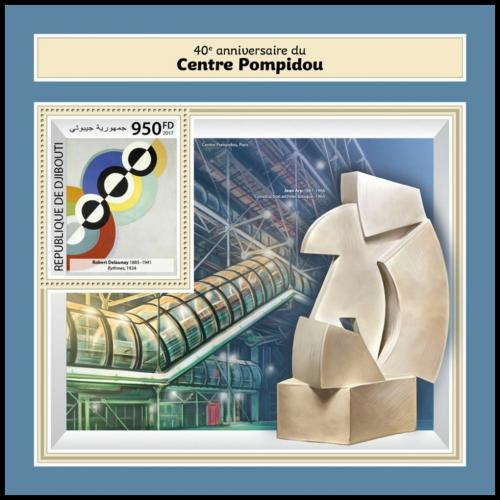 Poštová známka Džibutsko 2017 Kulturní centrum Pompidou Mi# Block 997 Kat 10€