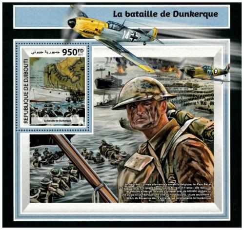 Poštová známka Džibutsko 2017 Bitka u Dunkerque Mi# Block 1002 Kat 10€