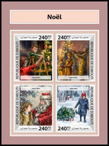Poštové známky Džibutsko 2017 Vianoce Mi# 1941-44 Kat 10€