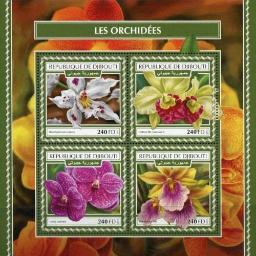 Poštové známky Džibutsko 2017 Orchideje Mi# 1962-65 Kat 10€