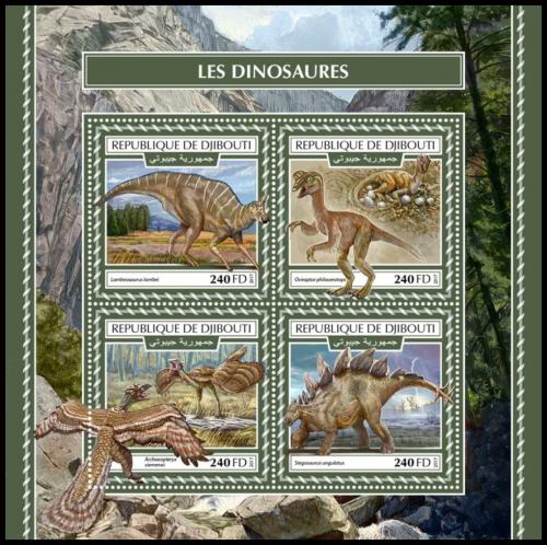 Poštové známky Džibutsko 2017 Dinosaury Mi# 1977-80 Kat 10€