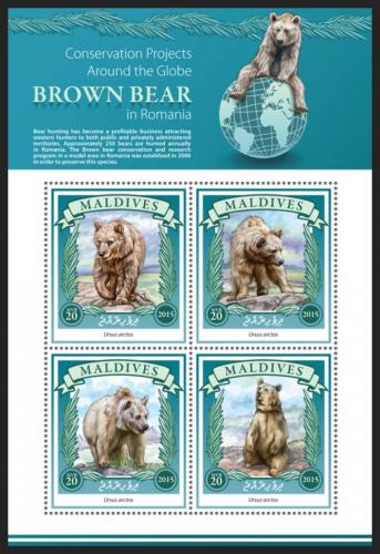 Poštové známky Maldivy 2015 Medvede Mi# 5921-24 Kat 10€