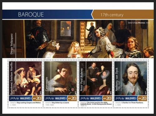 Poštové známky Maldivy 2015 Umenie, baroko Mi# 5951-54 Kat 10€