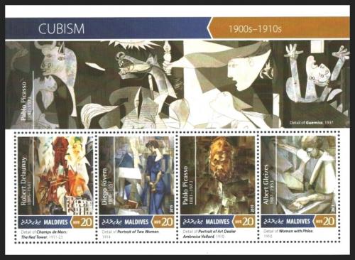 Poštové známky Maldivy 2015 Umenie, kubismus Mi# 5956-59 Kat 10€