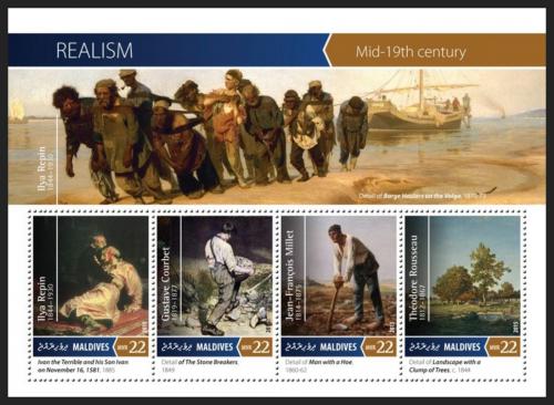 Poštové známky Maldivy 2015 Umenie, realismus Mi# 5976-79 Kat 11€