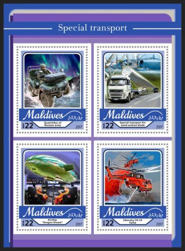 Poštové známky Maldivy 2017 Speciální doprava Mi# 6813-16 Kat 11€