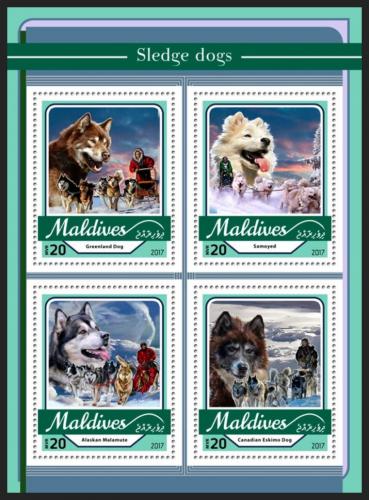 Poštové známky Maldivy 2017 Tažní psi Mi# 6818-21 Kat 10€