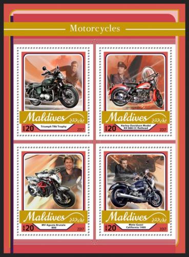 Poštové známky Maldivy 2017 Motocykle Mi# 6828-31 Kat 10€