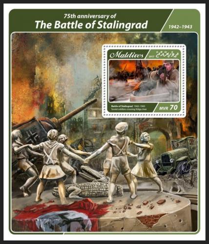 Poštová známka Maldivy 2017 Bitka u Stalingradu Mi# Block 1044 Kat 9€