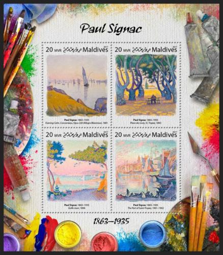 Poštové známky Maldivy 2017 Umenie, Paul Signac Mi# 6978-81 Kat 10€