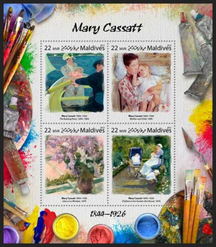 Poštové známky Maldivy 2017 Umenie, Mary Cassatt Mi# 6988-91 Kat 11€