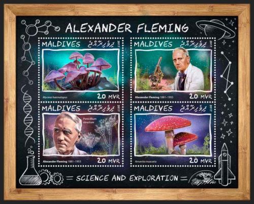 Poštové známky Maldivy 2017 Alexander Fleming Mi# 7053-56 Kat 10€