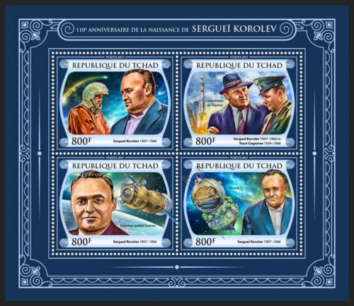 Poštové známky Èad 2017 Sergej Koroljev Mi# 3291-94 Kat 13€