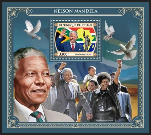 Poštová známka Èad 2017 Nelson Mandela Mi# Block 765 Kat 13€