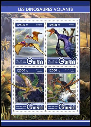 Poštové známky Guinea 2017 Létající dinosaury Mi# 12291-94 Kat 20€