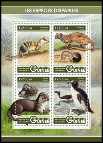 Poštové známky Guinea 2017 Vyhynulá fauna Mi# 12306-09 Kat 20€