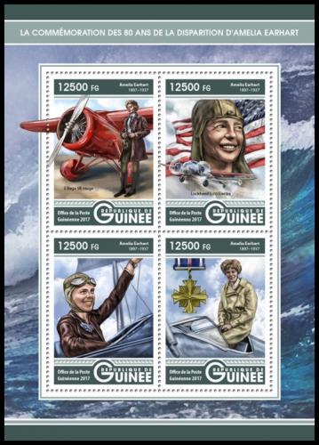 Poštové známky Guinea 2017 Amelia Earhart Mi# 12351-54 Kat 20€