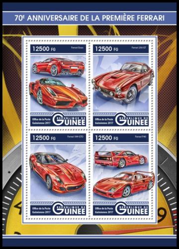 Poštové známky Guinea 2017 Ferrari Mi# 12356-59 Kat 20€