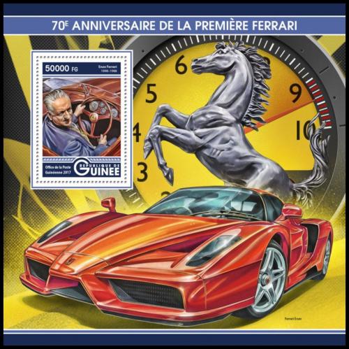 Poštová známka Guinea 2017 Ferrari Mi# Block 2767 Kat 20€
