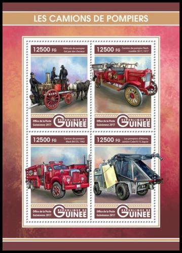 Poštové známky Guinea 2017 Hasièská autá Mi# 12361-64 Kat 20€