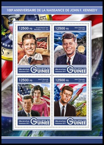 Poštové známky Guinea 2017 Prezident John F. Kennedy Mi# 12381-84 Kat 20€