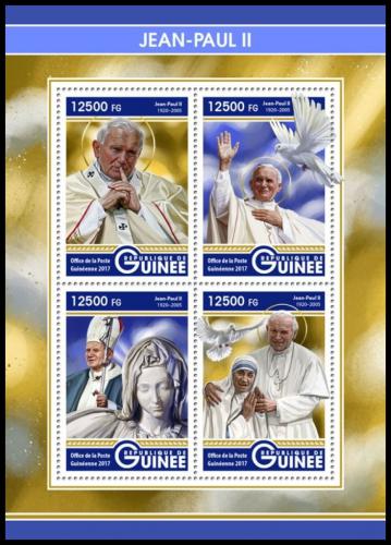 Poštové známky Guinea 2017 Papež Jan Pavel II. Mi# 12391-94 Kat 20€