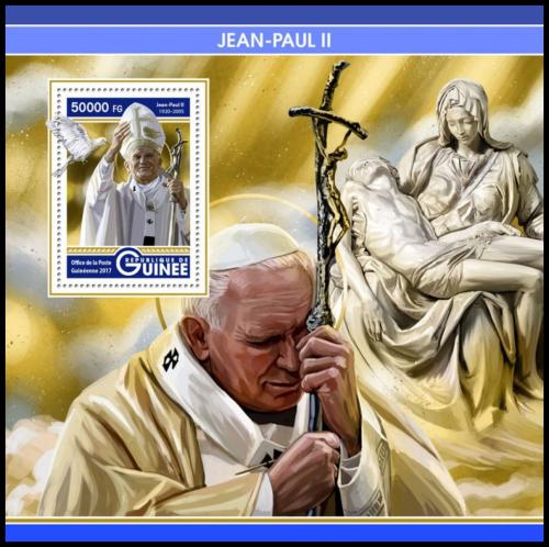 Poštová známka Guinea 2017 Papež Jan Pavel II. Mi# Block 2774 Kat 20€