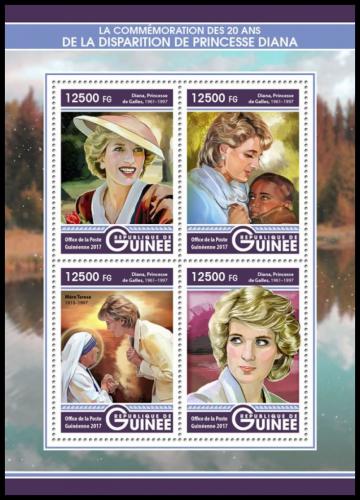 Poštové známky Guinea 2017 Princezna Diana Mi# 12396-99 Kat 20€