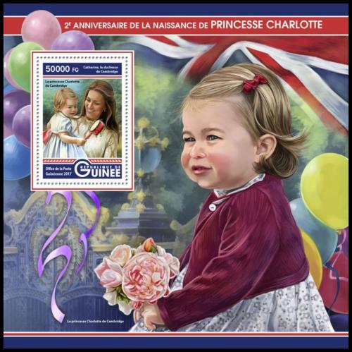 Poštová známka Guinea 2017 Princezna Charlotte Mi# Block 2776 Kat 20€